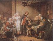 Jean Baptiste Greuze L-Accordee de Village USA oil painting artist